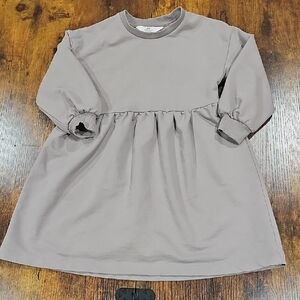 H&M Casual Dress Cement Gray Sz 4 6 Like New Sweats Comfy Soft Cozy Girl Toddler